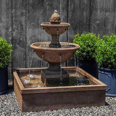 La Mirande Tiered Pineapple Outdoor Garden Fountain Fountain Campania International